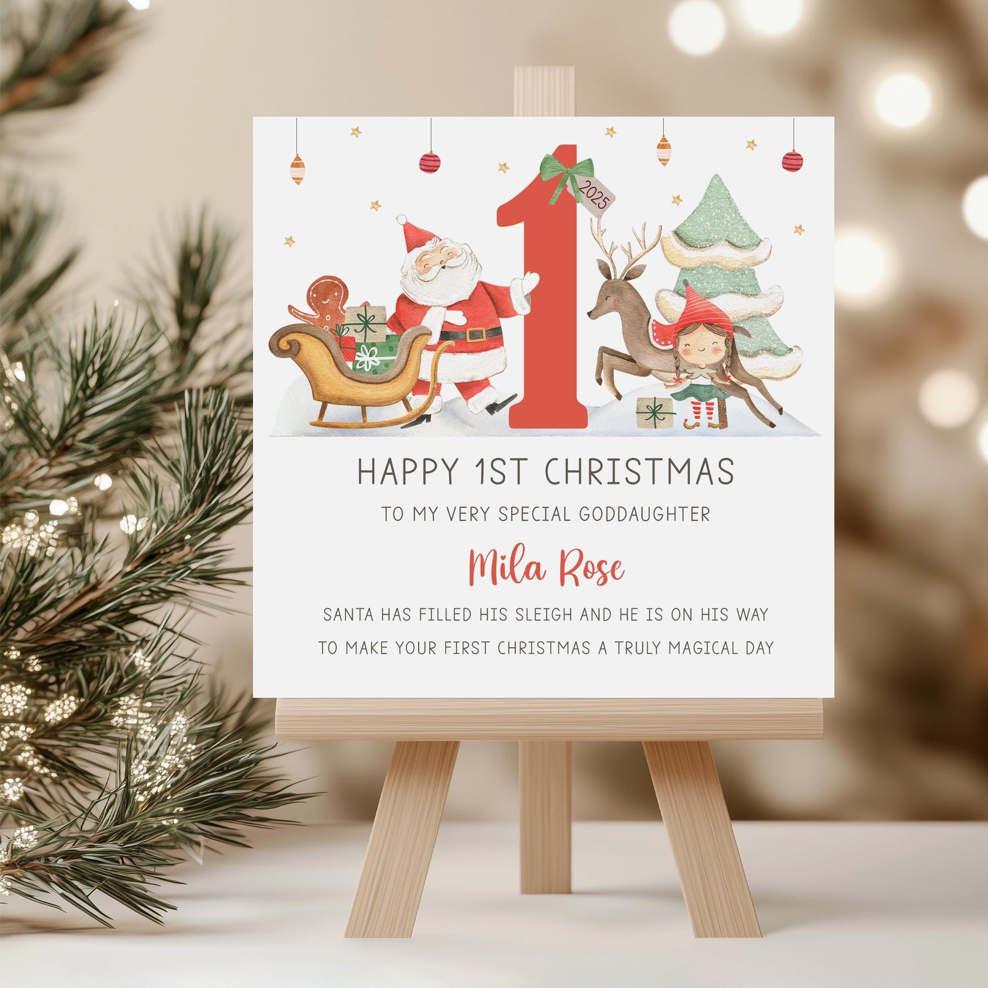 Personalised Baby's First Christmas Card