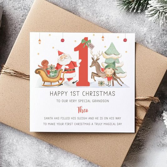Personalised Baby's First Christmas Card