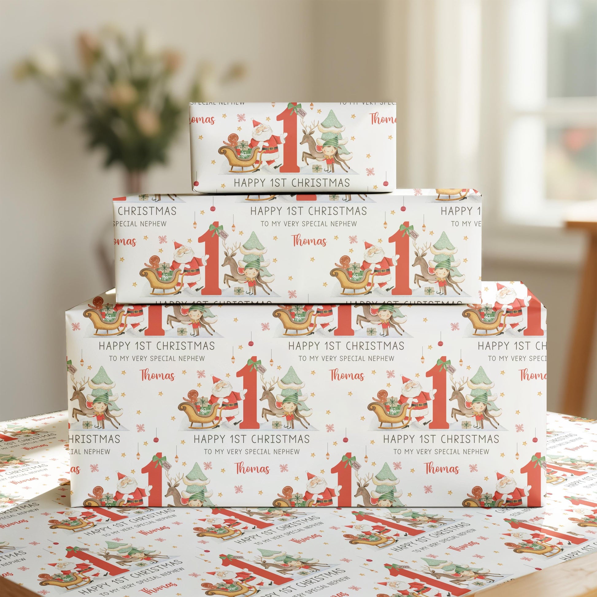 Personalised Baby's First Christmas Wrapping Paper