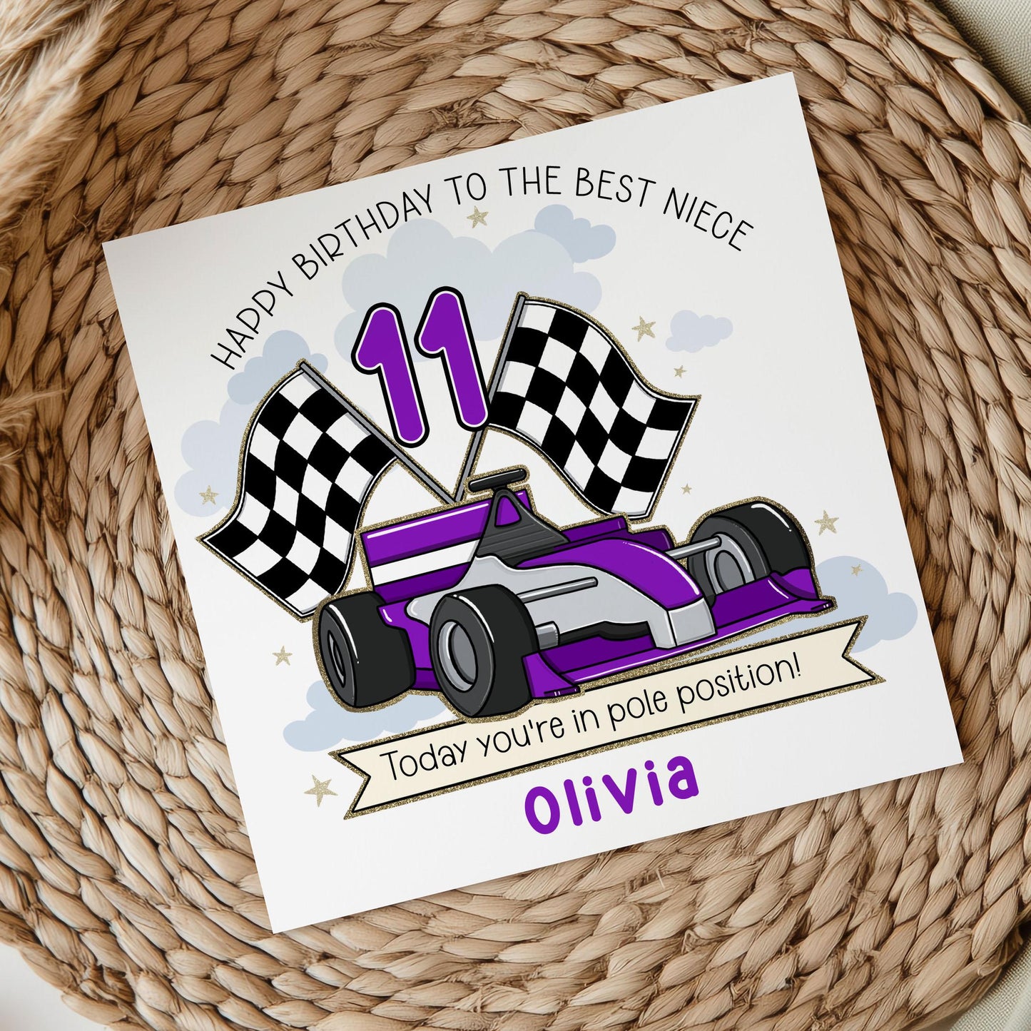 Race Car Birthday Gift Wrapping Paper for Kids, Personalised Any Age Motorsport Racing Car Gift Wrap for Boys and Girls, 10 Car Colours