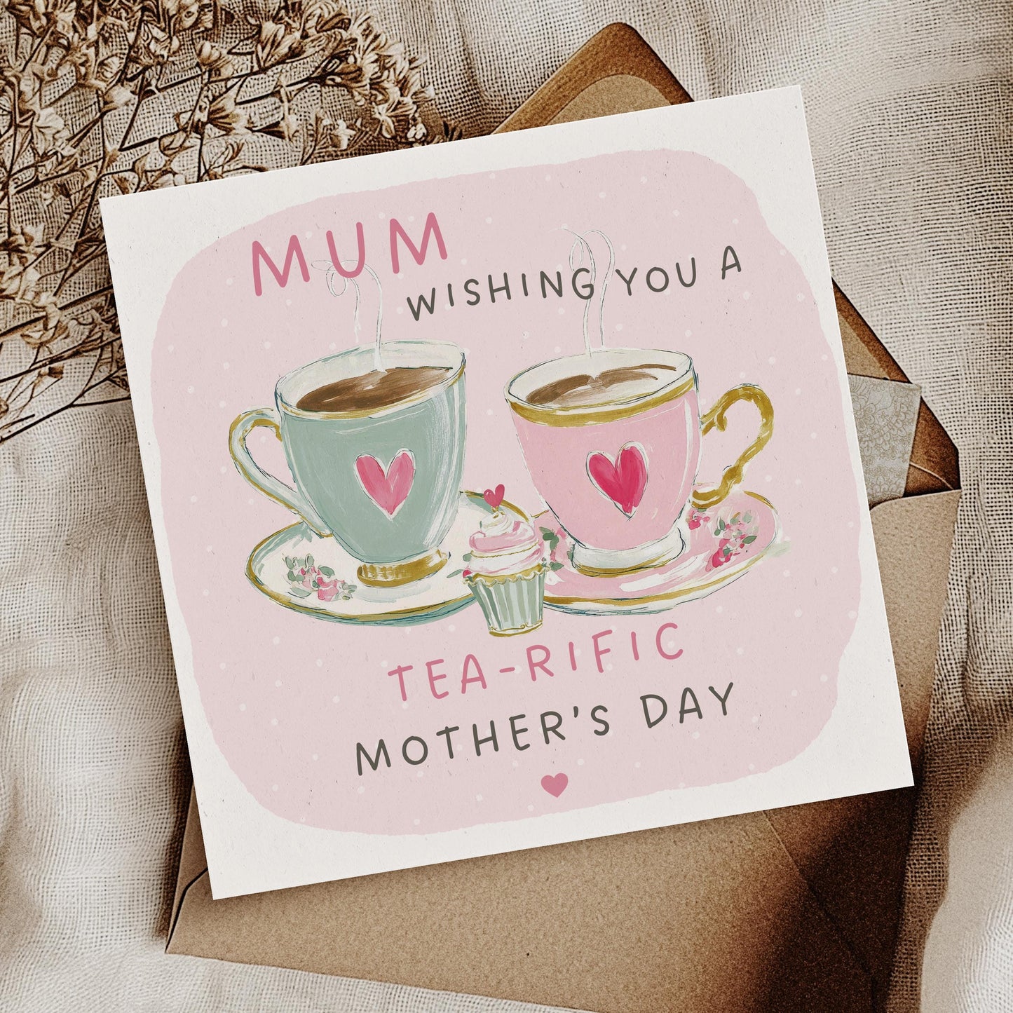 Tea-rific Mother’s Day Card – Cute Teacup Card for Mum, Nan or Granny