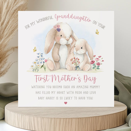 1st Mothers Day Card Daughter – Personalised Card for new Mummy, for my/our Daughter, Daughter-in-Law, Granddaughter, Sister, Bestie