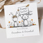 Easter Card for Special Couple, Personalised Cute Bunny Greeting Card with Custom Names for Parents, Grandparents, Friends
