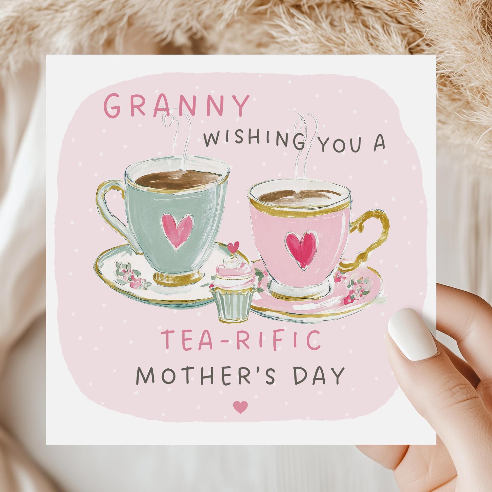 Tea-rific Mother’s Day Card – Cute Teacup Card for Mum, Nan or Granny