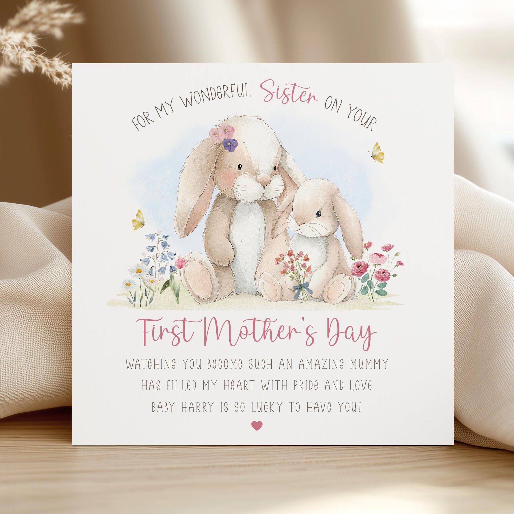 1st Mothers Day Card Daughter – Personalised Card for new Mummy, for my/our Daughter, Daughter-in-Law, Granddaughter, Sister, Bestie