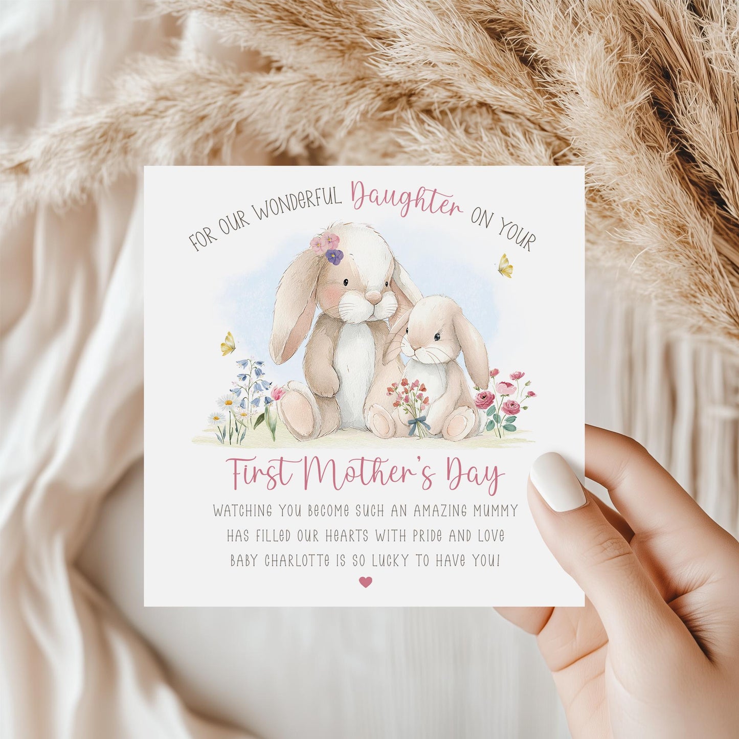 1st Mothers Day Card Daughter – Personalised Card for new Mummy, for my/our Daughter, Daughter-in-Law, Granddaughter, Sister, Bestie