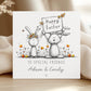 Easter Card for Special Couple, Personalised Cute Bunny Greeting Card with Custom Names for Parents, Grandparents, Friends