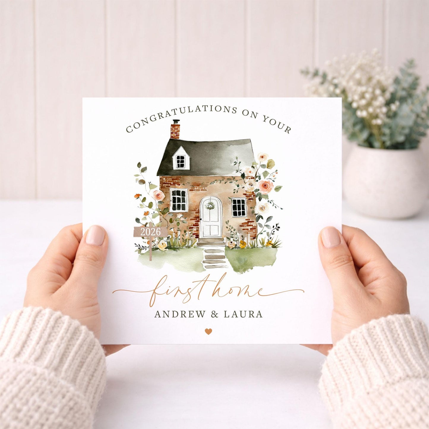 Personalised New Home Card, First Home, Housewarming Gift for Family or Couple