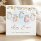 Personalised Easter Card for Family, Custom Names Easter Eggs Card for Son, Daughter & Family