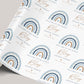 Personalised New Baby Boy Blue Rainbow Card