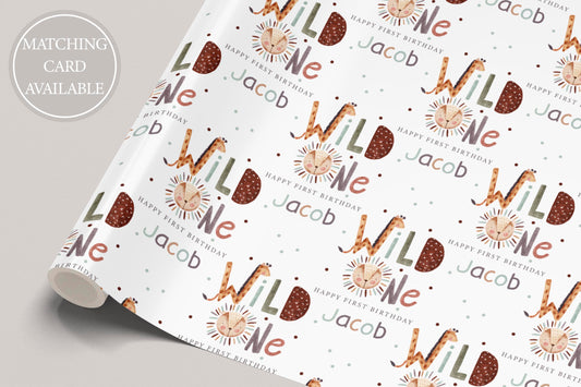 Personalised Wild One 1st Birthday Gift Wrapping Paper