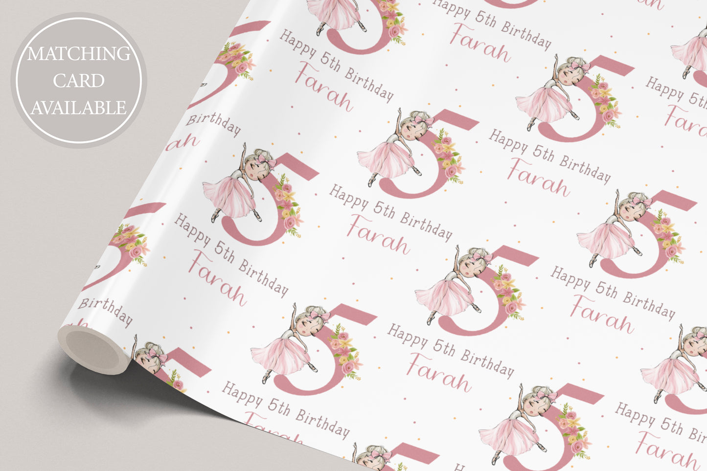 Personalised Ballerina Birthday Gift Wrapping Paper