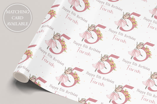 Personalised Ballerina Birthday Gift Wrapping Paper