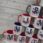 Personalised Christmas Mug, Red or Navy Santa & Reindeer Mug, Christmas Movie Mug, Hot Chocolate Mug, Christmas Eve Box, Stocking Filler